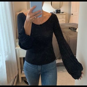 Free people black shirt with bell sleeves XS